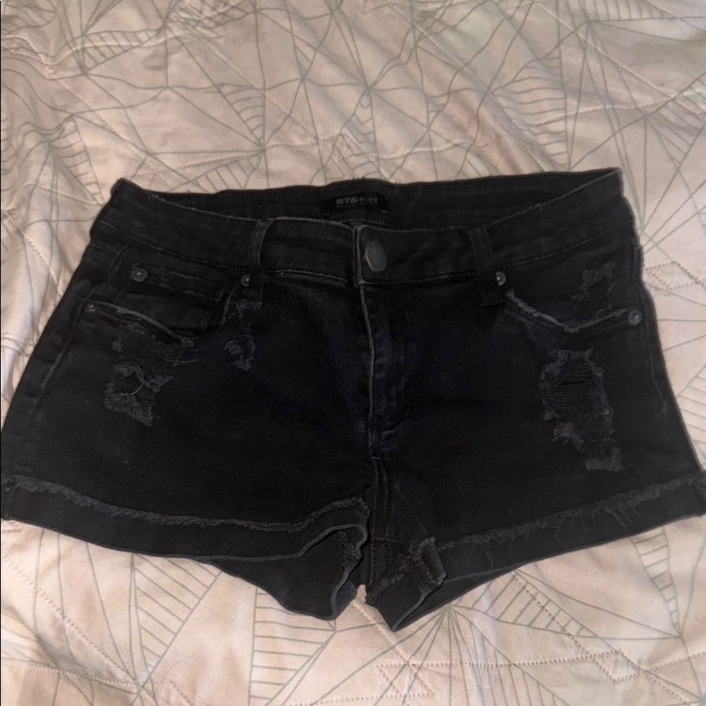 STS Blue Black Jean Shorts
